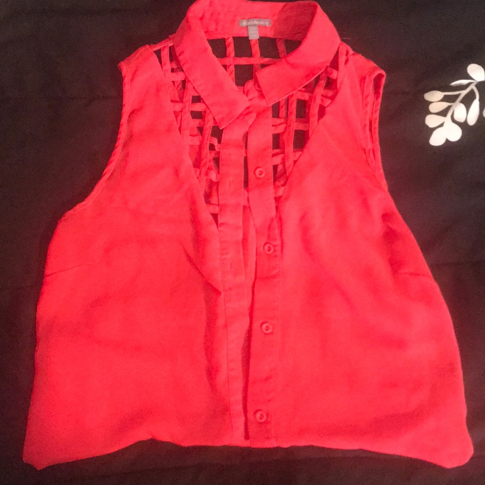 Charlotte Russe Coral colored button down blouse